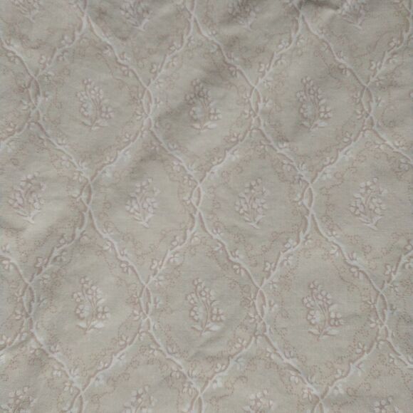Frette Home Collection Flat Sheet Twin Size Beige Floral Geometric Cotton ITALY - Picture 1 of 6